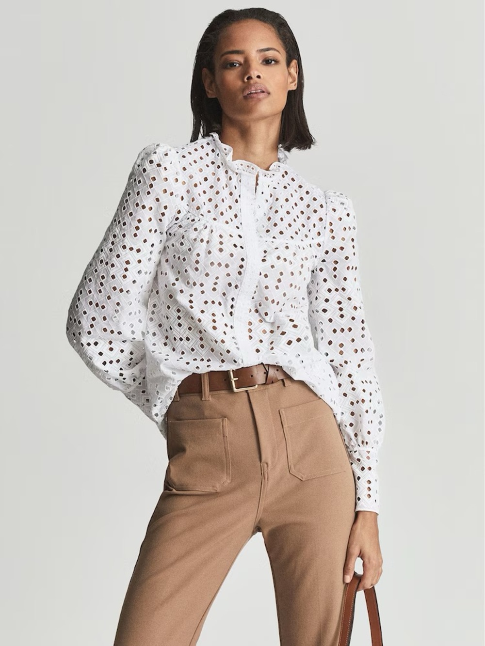 Reiss Yasmin Embroidered Top